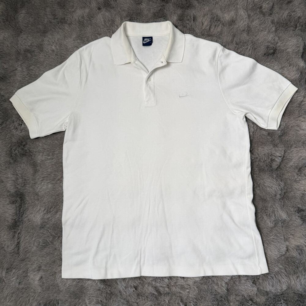 Nike Polo Shirt Vintage 90’s White Size Large White Emblem